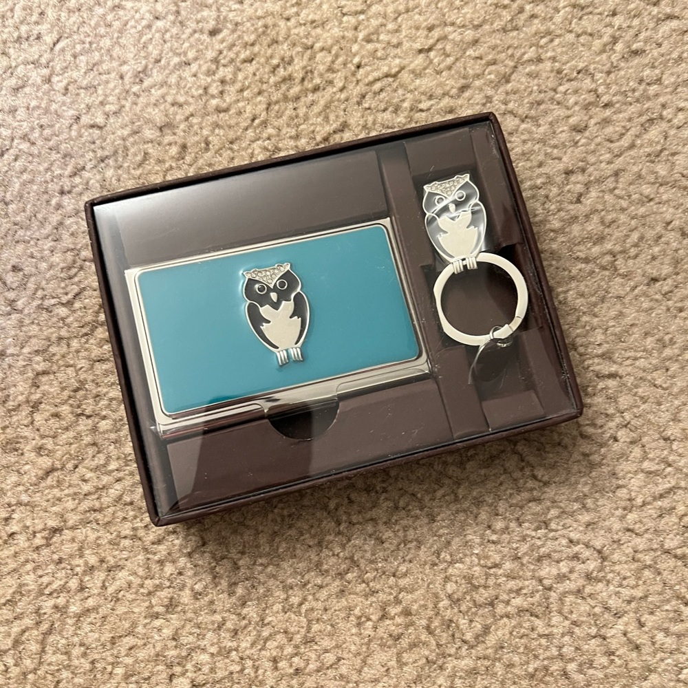 Papyrus owl business card holder and keychain